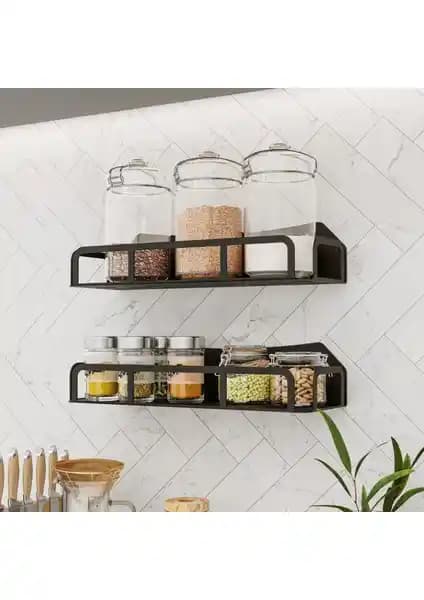 Lamizon Mutfak Kiler Baharatlık Rafı ve Kavanoz Düzenleyici Modern Tasarım ve Dayanıklılık