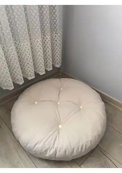 Lavinia Puf Krem Renk Yuvarlak Minder: Estetik ve Fonksiyonellik Bir Arada