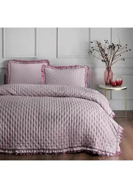 Linens Scarlett Lila Çift Kişilik Yatak Örtüsü Seti - Şıklık ve Konfor Bir Arada