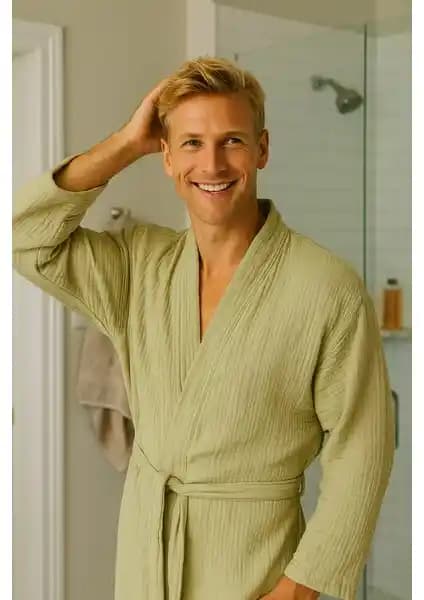 Lucy and Home Unisex 4 Kat Müslin Sabahlık Yüksek Kalite ve Konfor Sunan Tasarım