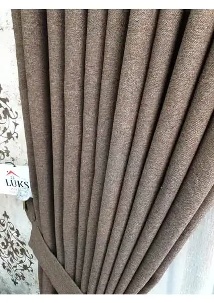 Lüks House Açık Kahverengi Blackout Keten Karartma Pilesiz Fon Perde Özellikleri ve Kullanım Alanları