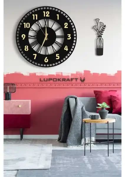 Lupokraft Dekoratif Aynalı Duvar Saati: Modern ve Şık Tasarım ile İç Mekanlara Estetik Katma