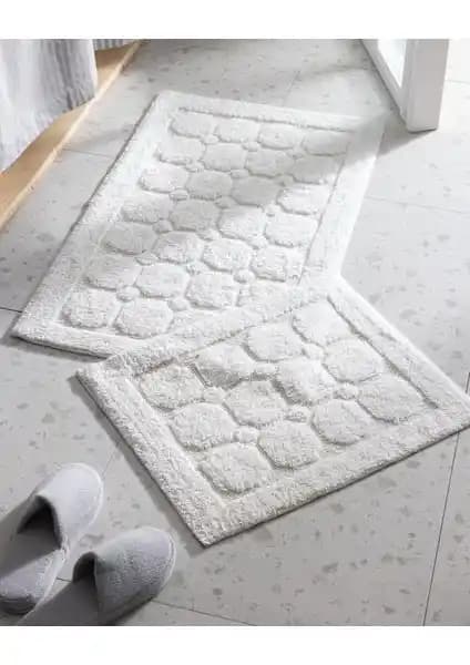 Madame Coco Annabella 2'li Pamuklu Banyo Paspası Ekru Renk Seçeneği ile Şıklık ve Konfor Sağlar