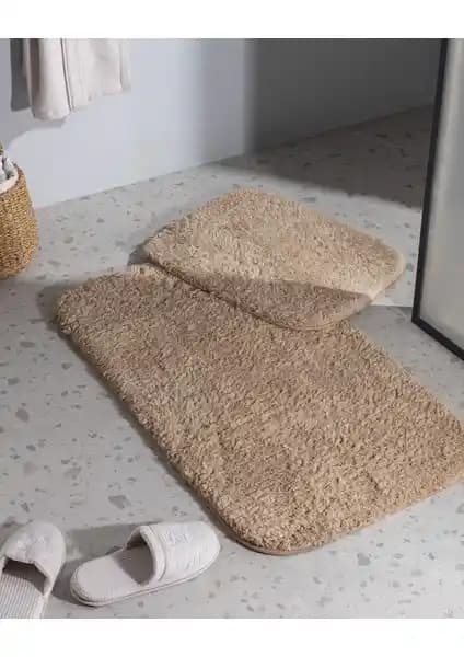 Madame Coco Sheep 2'li Banyo Paspası Seti Kum Renkli Modern ve Şık Tasarım