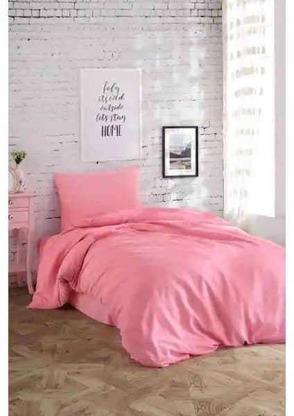 Mertim Pembe Tek Kişilik Nevresim Takımı: Estetik ve Konforun Uyumunu Sunar