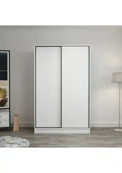 Minar Kale 2 Kapaklı Sürgülü Dolap 120 cm Beyaz Modern ve Şık Depolama Çözümü