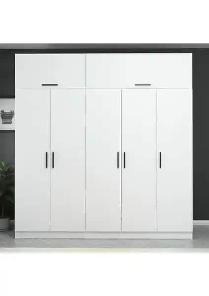 Minar Kale 5 Kapaklı Zincir Dolap Beyaz Modern ve Şık Depolama Çözümü