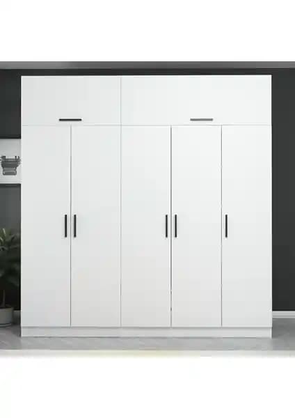 Minar Kale 5 Kapaklı Zincir Dolap Beyaz Modern ve Şık Depolama Çözümü