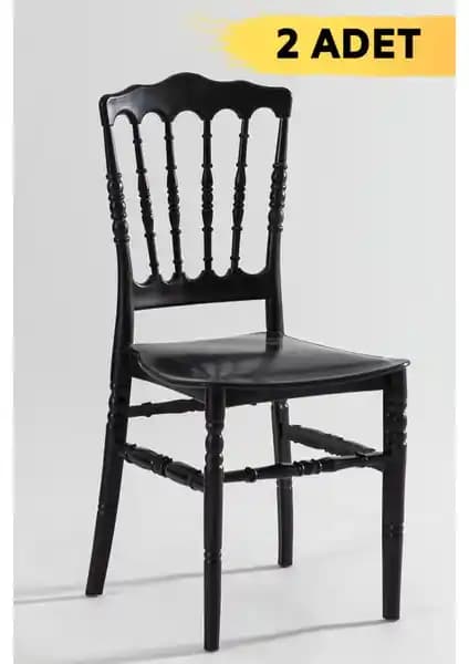 Mobetto Miray Siyah Pratik Sandalye 2'li Set | Dayanıklı ve Şık Tasarım