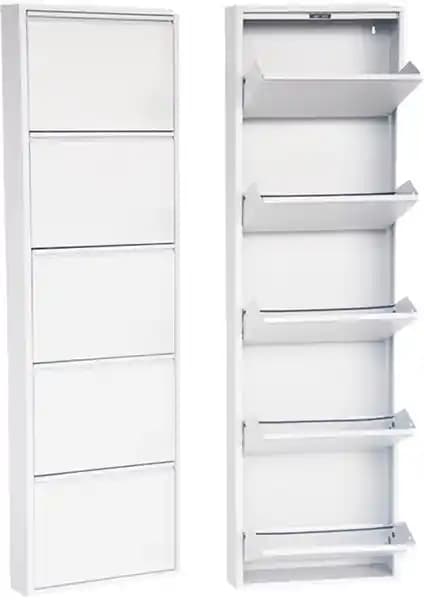 Mobilya Pratik 5'li Metal Ayakkabılık Beyaz: Dayanıklı ve Şık Depolama Çözümü