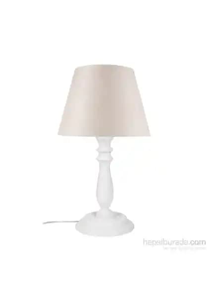 Modelight Piyon Abajur Beyaz Ayak Bej Şapka Modern ve Şık İç Mekan Dekorasyonu İçin