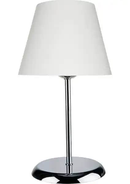 Modelight Sarah Abajur Krom Ayak ve Beyaz Şapka ile Modern Aydınlatma Çözümü