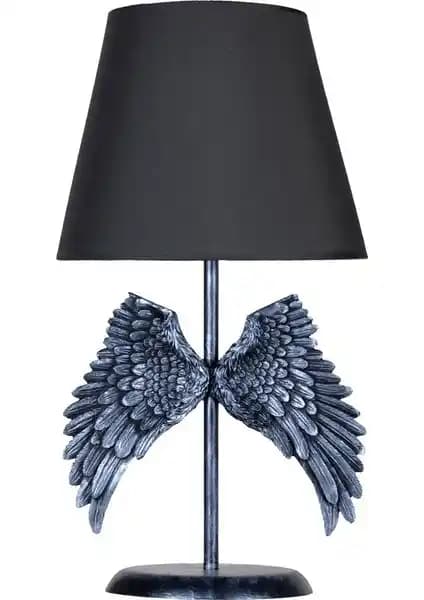 Modern Dizayn Melek Abajur Gü<müş> Gri - Şık ve Dayanıklı İç Mekan Aydınlatma Çözümü