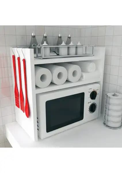 Modern mutfaklar için dayanıklı ve şık mikrodalga fırın organizatörü