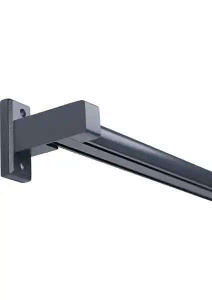 Monaco Ahşap Başlıklı 2 Kanallı Alüminyum Dekoratif Ray Korniş Modern Rustik Tasarım