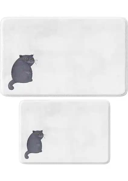 Monnhein Sevimli Tasarımlı Mikrofiber 2'li Banyo Paspası Güvenlik ve Estetik Bir Arada