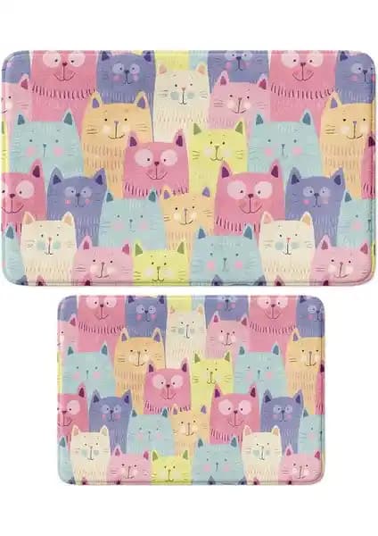 Monnhein Sevimli Tasarımlı Mikrofiber 2'li Banyo Paspası Takımı Güvenlik ve Estetik Sağlar