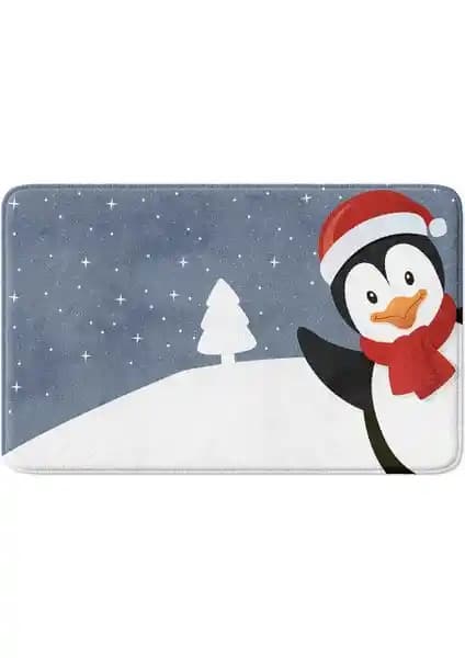 Monnhein Sevimli Yılbaşı Temalı Banyo Paspası Güvenli ve Pratik Kullanım İçin