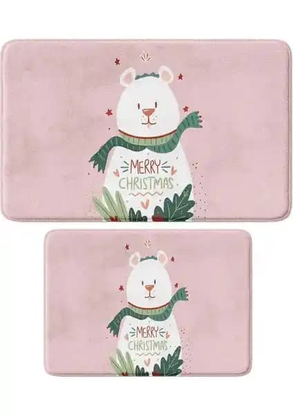 Monnhein Yılbaşı Temalı Banyo Paspası ve Dekorasyon Seti Güvenlik ve Estetik Bir Arada