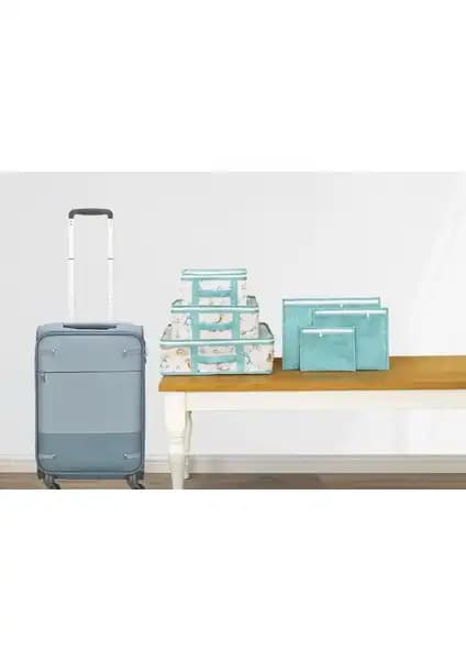 Mor Bebe 6'lı Desenli Fileli Bavul Organizerleri Bebek ve Seyahat Düzeni İçin Uygun