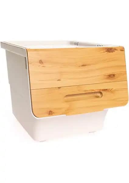 Motek Bambu Çok Amaçlı Tekerlekli Organizer Bebek Odası Depolama Çözümü