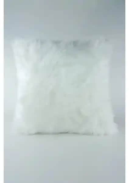 Mrs.Gugar Beyaz Peluş Kırlent Kılıfı Şık ve Konforlu Ev Dekorasyonu İçin Uygun