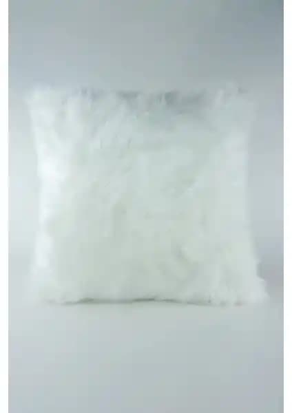 Mrs.Gugar Beyaz Peluş Kırlent Kılıfı Şık ve Konforlu Ev Dekorasyonu İçin Uygun