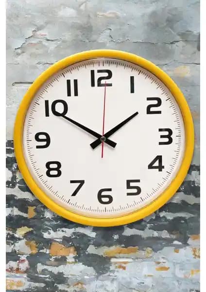 Muyika Madre Sarı Çerçeveli Beyaz Zemin Rakamlı 30 Cm Duvar Saati Ürün Tanıtımı ve Özellikleri
