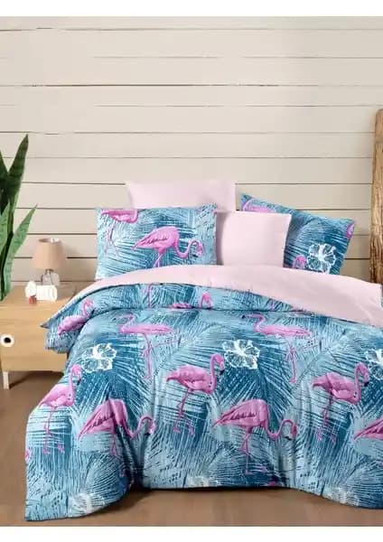 My Story Flamingo Lastikli Çarşaflı Tek Kişilik Nevresim Takımı Detayları