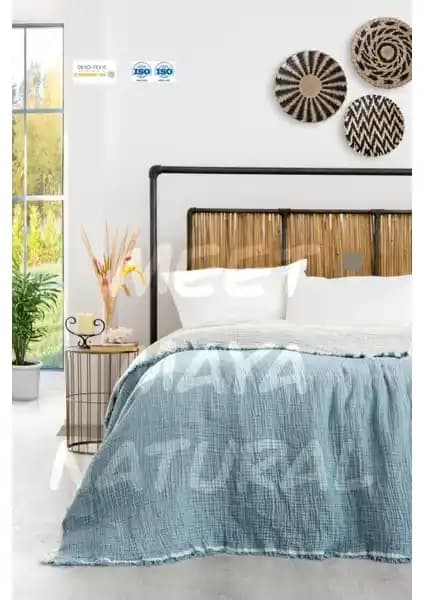 Natural Meet Maya Çift Yönlü Pamuklu Müslin Yatak Örtüsü 150x200 cm Şıklık ve Konfor Sunar