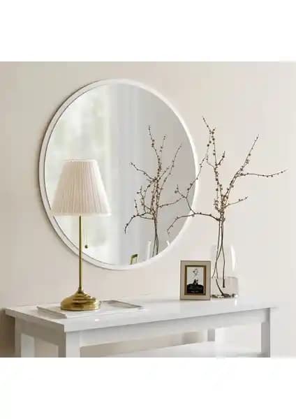NeoStill Beyaz Yuvarlak Dekoratif Ayna A706 ile İç Mekanlarda Modern Şıklık