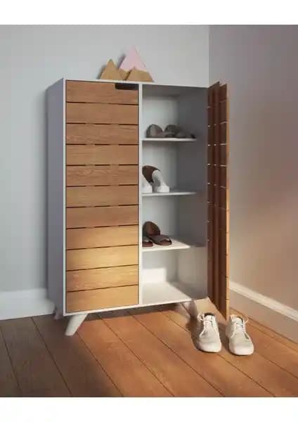 Nesse 8 Gözlü Ayakkabılık ve Çok Amaçlı Dolap Modern ve Fonksiyonel Tasarım