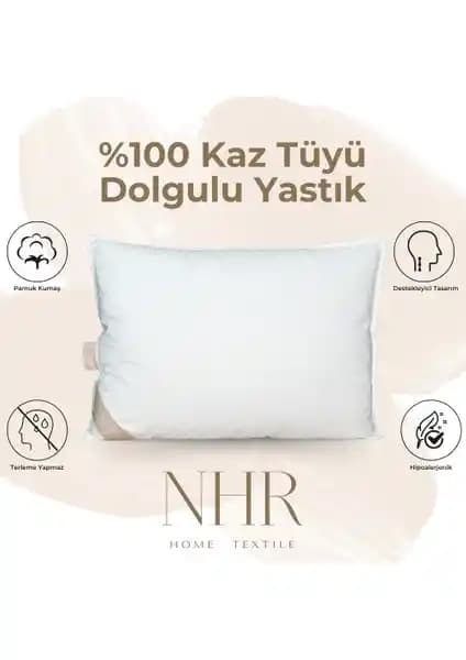 NHR Home %100 Kaz Tüyü Dolgulu Uyku Yastığı: Doğal ve Konforlu Uyku Deneyimi