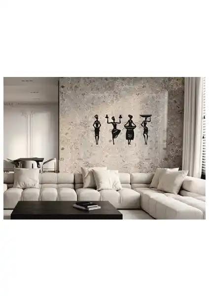 Numa Concept Afrikalı Kadınlar Ahşap Duvar Dekoru Modern ve Kültürel Estetik İçin Uygun