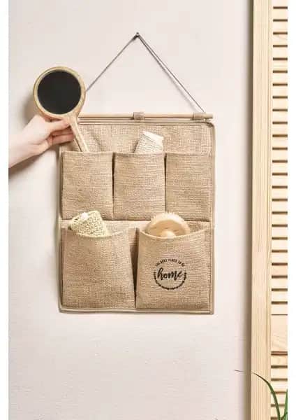 Ocean Home Textile Jüt Çok Amaçlı Duvar Tipi Organizer ile Evde Düzen ve Şıklık Sağlayın