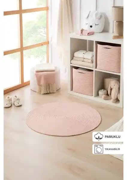 Ocean Home Textile Yıkanabilir Pembe Kırçıllı Pamuklu Halı Kilim: Modern ve Şık Zemin Kaplaması