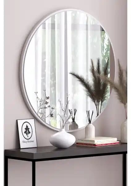 Olcay Aksesuar Beyaz Yuvarlak Dekoratif Ayna 45 cm ile Şıklık ve Fonksiyonellik