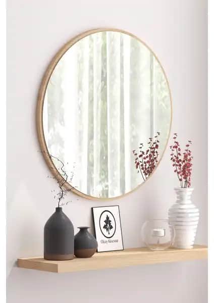 Olcay Aksesuar Sonomo Yuvarlak Dekoratif Ayna Modern ve Klasik İç Mekanlara Uyum Sağlar