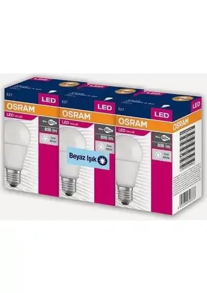 Osram 8.5W Beyaz LED Ampül 3'lü Seti Enerji Verimli Modern Aydınlatma Çözümü