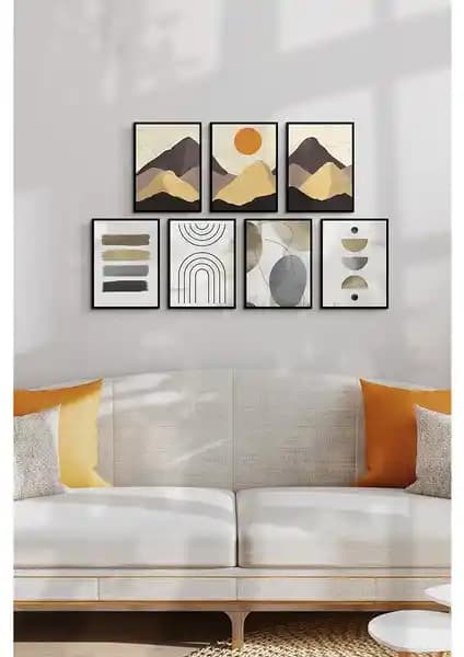 Özcanlar Çerçevesiz Minimalist MDF Tablo Seti: Modern ve Şık Dekorasyon İçin Uygun