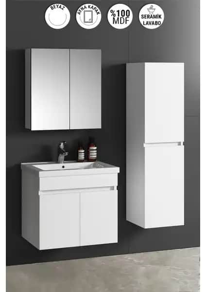 Özceden Aynalı Boy Dolaplı Banyo Dolabı Takımı Modern ve Dayanıklı Tasarım Çözümü