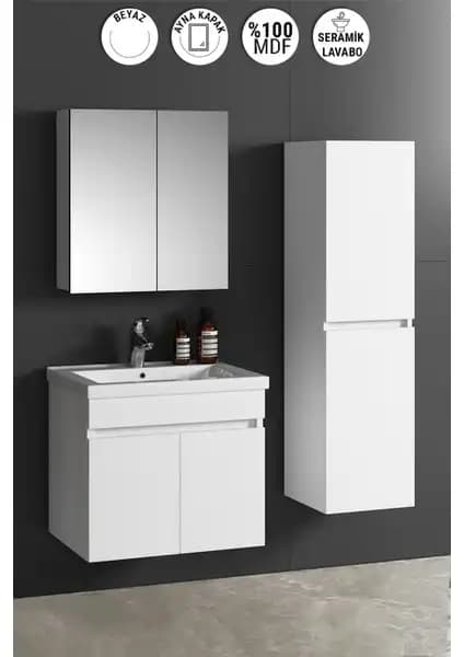 Özceden Aynalı Boy Dolaplı Banyo Dolabı Takımı Modern ve Dayanıklı Tasarım Çözümü