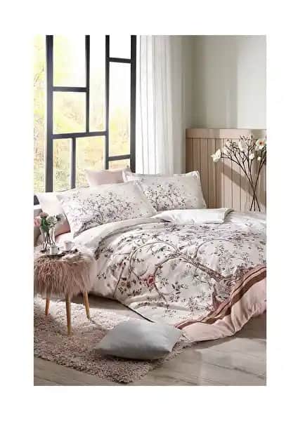 Özdilek Albero In Fiore Çift Kişilik Pamuk Desenli Nevresim Takımı ve Fitted Çarşaf