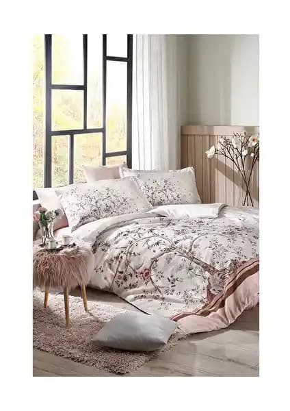 Özdilek Albero In Fiore Çift Kişilik Pamuk Desenli Nevresim Takımı ve Fitted Çarşaf
