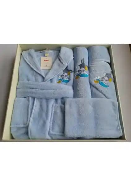Özdilek Erkek Bebek Bambu Bornoz Seti Bugs Bunny Mavi Detaylar ve Kullanım Özellikleri