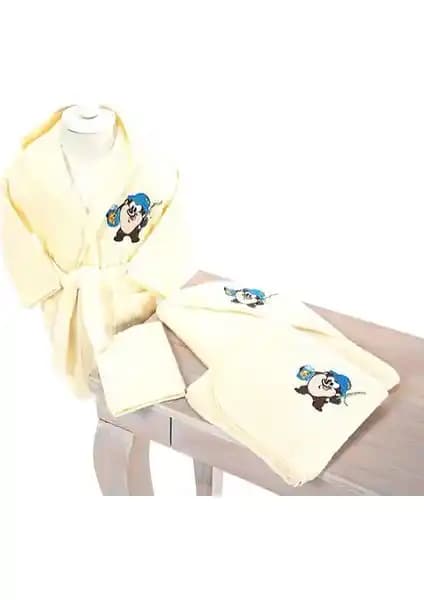 Özdilek Lisans Nakışlı Bambu Bebek Seti Tazmania Krem Doğal ve Şık Bebek Bakım Ürünü