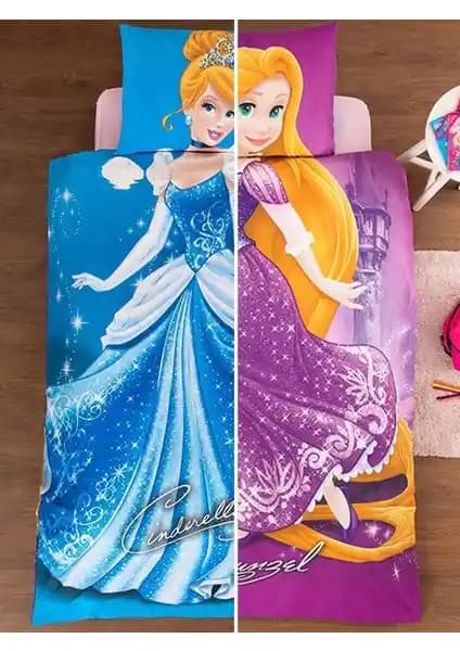 Özdilek Lisanslı Çift Taraflı Nevresim Takımı Rapunzel ve Cinderella Temalarıyla