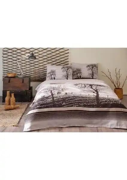 Özdilek Wood Kahve Çift Kişilik Nevresim Takımı Modern ve Şık Tasarım Özellikleriyle