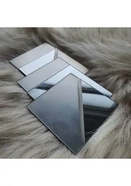 Papyon Tasarımlı Dekoratif Pleksi Ayna Kare Kendinden Yapışkanlı Çift Paket