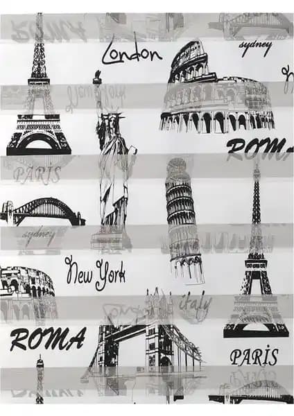 Paris Desenli Zebra Perde: Modern Dekorasyon İçin Şık ve Fonksiyonel Çözüm